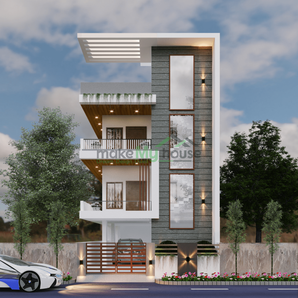 Desain rumah tingkat depan