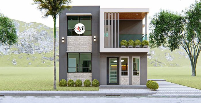 Desain rumah minimalis modern dua lantai