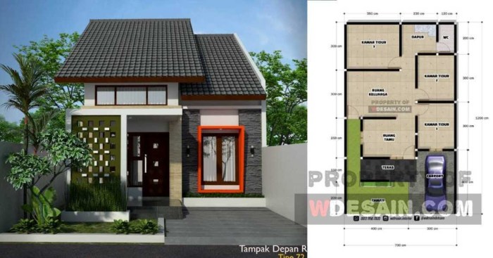 Desain rumah minimalis modern ukuran 7x12