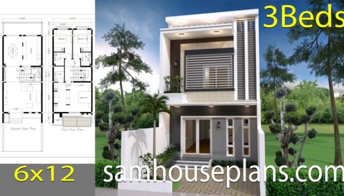 Desain Rumah Sederhana 3 Kamar Ukuran 6×12