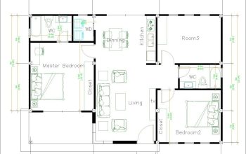 Desain rumah ukuran 12x12 m