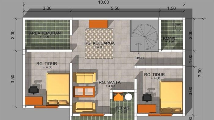 Desain rumah ukuran 6x18 1 lantai